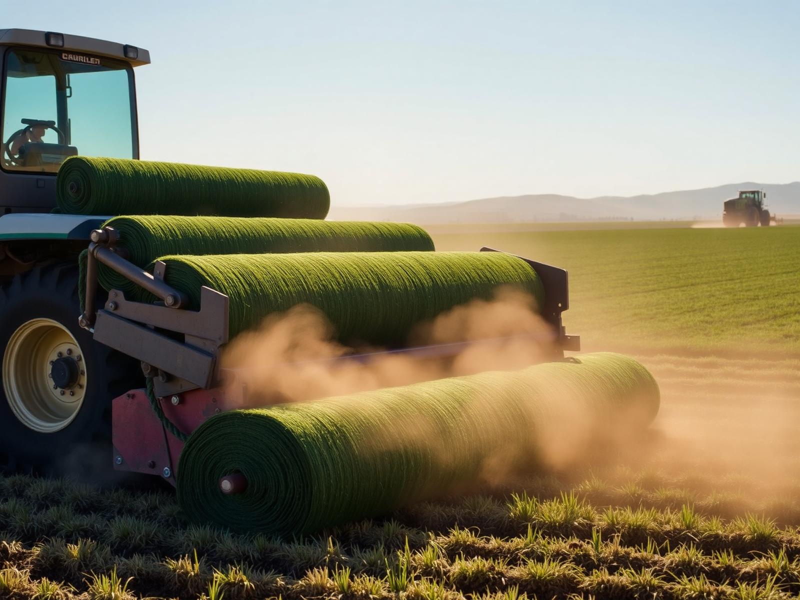 A-G Sod Farms harvester in the field